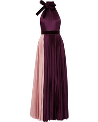 Темно-пурпурное сатиновое вечернее платье от Roksanda