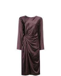 Темно-пурпурное сатиновое платье-футляр от Helmut Lang