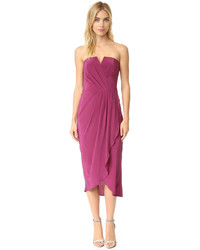 Темно-пурпурное шелковое платье-миди
