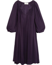 Темно-пурпурное шелковое платье от The Great