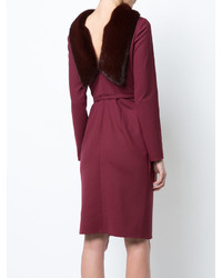 Темно-пурпурное шерстяное платье от Carolina Herrera