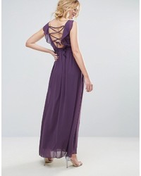 Темно-пурпурное шифоновое вечернее платье со складками от Little Mistress