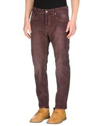 Темно-пурпурные бархатные джинсы