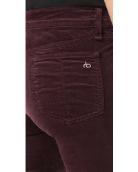 Темно-пурпурные бархатные джинсы скинни от Rag & Bone