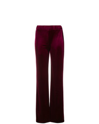 Темно-пурпурные бархатные широкие брюки от Blugirl