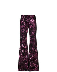 Темно-пурпурные брюки-клеш от P.A.R.O.S.H.
