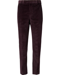 Мужские темно-пурпурные вельветовые классические брюки от Richard James