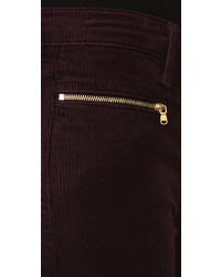 Темно-пурпурные вельветовые узкие брюки от J Brand