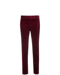 Темно-пурпурные вельветовые узкие брюки от Theory