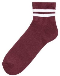 Темно-пурпурные вязаные носки