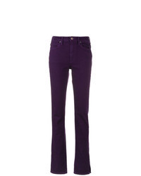 Темно-пурпурные джинсы-клеш