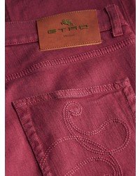 Мужские темно-пурпурные джинсы с "огурцами" от Etro