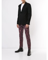 Мужские темно-пурпурные джинсы с принтом тай-дай от Dolce & Gabbana
