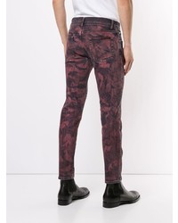 Мужские темно-пурпурные джинсы с принтом тай-дай от Dolce & Gabbana
