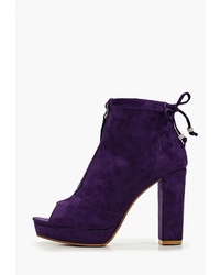 Темно-пурпурные замшевые ботильоны с вырезом от Sweet Shoes