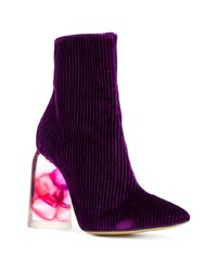 Темно-пурпурные замшевые ботильоны от Ellery