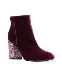 Темно-пурпурные замшевые ботильоны от Pollini