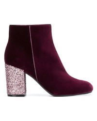 Темно-пурпурные замшевые ботильоны от Pollini