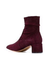 Темно-пурпурные замшевые ботильоны от Parallèle