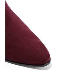 Женские темно-пурпурные замшевые ботинки челси от Saint Laurent