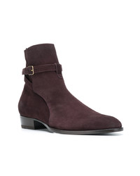 Мужские темно-пурпурные замшевые ботинки челси от Saint Laurent