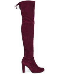 Женские темно-пурпурные замшевые ботинки от Stuart Weitzman