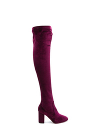 Темно-пурпурные замшевые ботфорты от Aquazzura