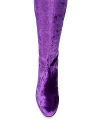 Темно-пурпурные замшевые ботфорты от Alberta Ferretti