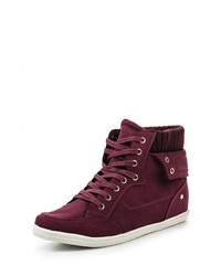 Женские темно-пурпурные замшевые кеды