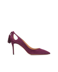 Темно-пурпурные замшевые туфли от Aquazzura