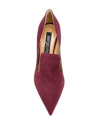 Темно-пурпурные замшевые туфли от Sergio Rossi