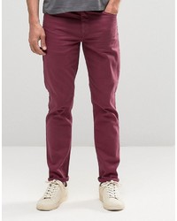 Мужские темно-пурпурные зауженные джинсы от Asos