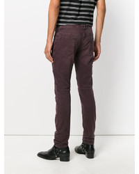 Мужские темно-пурпурные зауженные джинсы от Balmain