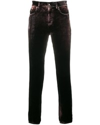 Мужские темно-пурпурные зауженные джинсы от Saint Laurent