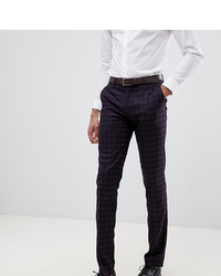 Темно-пурпурные классические брюки с принтом