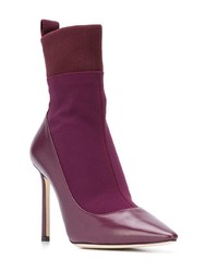 Темно-пурпурные кожаные ботильоны от Jimmy Choo