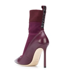 Темно-пурпурные кожаные ботильоны от Jimmy Choo