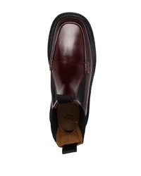 Мужские темно-пурпурные кожаные ботинки челси с украшением от Toga Virilis