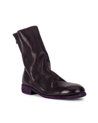 Мужские темно-пурпурные кожаные ботинки челси от Guidi