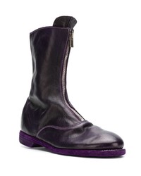 Мужские темно-пурпурные кожаные ботинки челси от Guidi