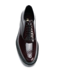 Темно-пурпурные кожаные броги от Prada