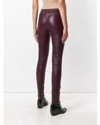 Темно-пурпурные кожаные леггинсы от Max & Moi