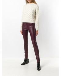 Темно-пурпурные кожаные леггинсы от Max & Moi