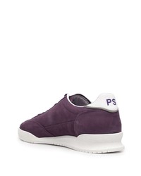 Мужские темно-пурпурные кожаные низкие кеды от PS Paul Smith