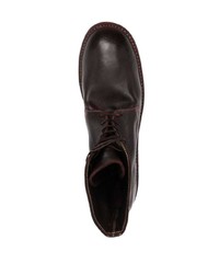 Мужские темно-пурпурные кожаные повседневные ботинки от Guidi