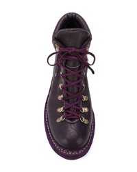 Мужские темно-пурпурные кожаные рабочие ботинки от Guidi