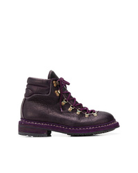 Мужские темно-пурпурные кожаные рабочие ботинки от Guidi