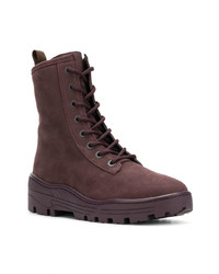 Мужские темно-пурпурные кожаные рабочие ботинки от Yeezy