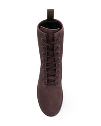 Мужские темно-пурпурные кожаные рабочие ботинки от Yeezy