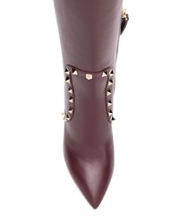 Темно-пурпурные кожаные сапоги от Valentino
